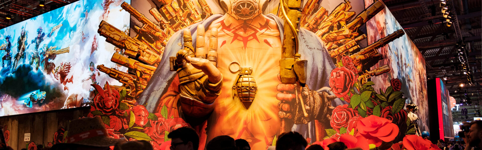 a statue of Psycho from the Borderlands franchise in a real-life event to showcase the new release of Borderlands 4