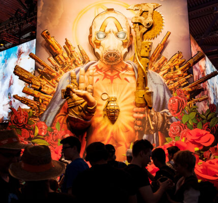 a statue of Psycho from the Borderlands franchise in a real-life event to showcase the new release of Borderlands 4